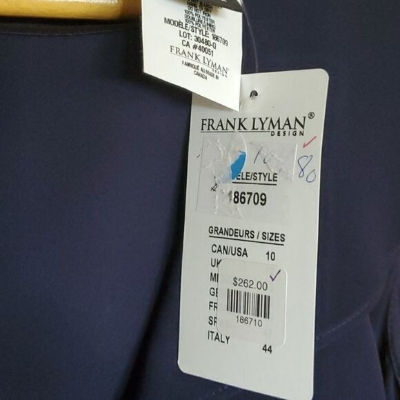 Frank Lyman Design Ruffled CapSleeve Fulp Zippered Dark Navy Sz. 10 JumpSuit - Picture 10 of 13